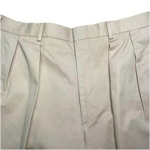Ben Silver English Drills Trousers 37 (35x29) Cotton Twill Pleated Beige Yellow